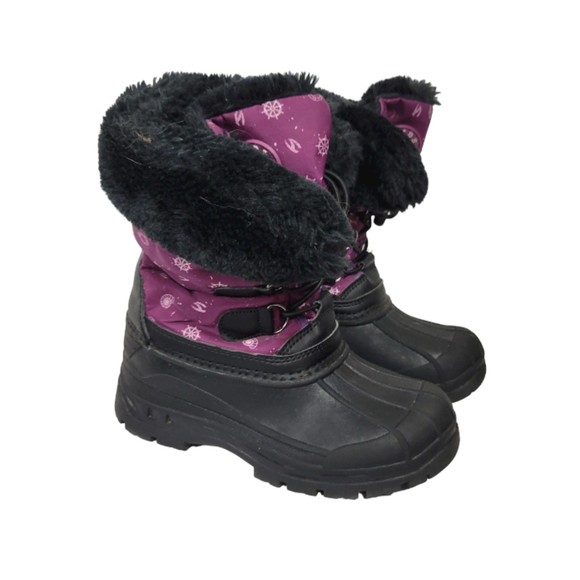 Kids Sport Other - Kids Sport Girls Snow Duck Boot Pink Mid Calf Round Toe Bungee Faux Fur Size 1
